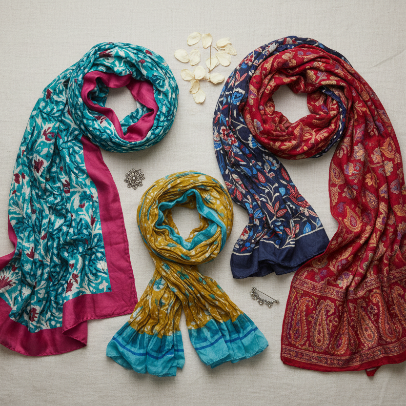 Foulard, écharpe ou châle : quelle matière choisir selon la saison et votre style ?