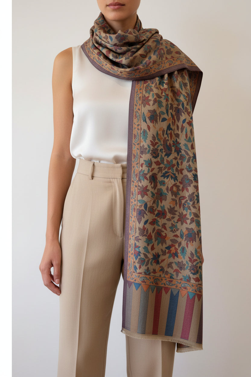 Châle Kashmiri en Bamboo Silk