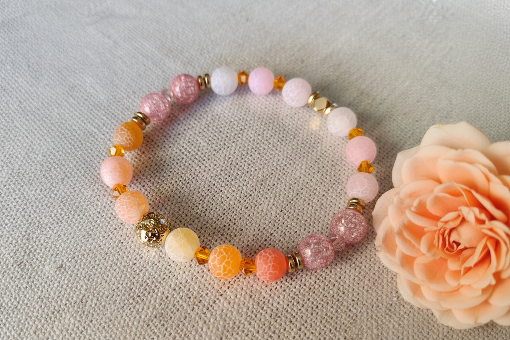 Bracelet Agate et Quartz craquelé