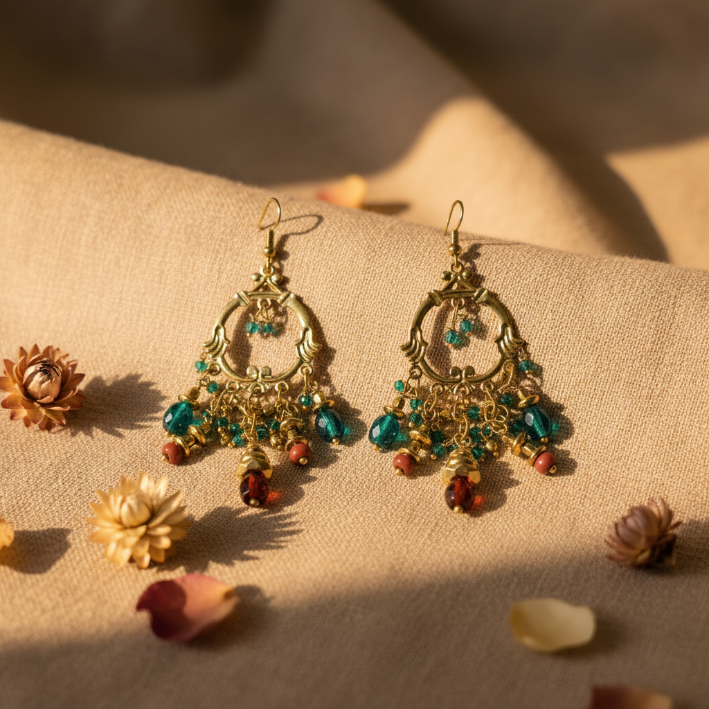 Boucles d'oreilles artisanales turquoise