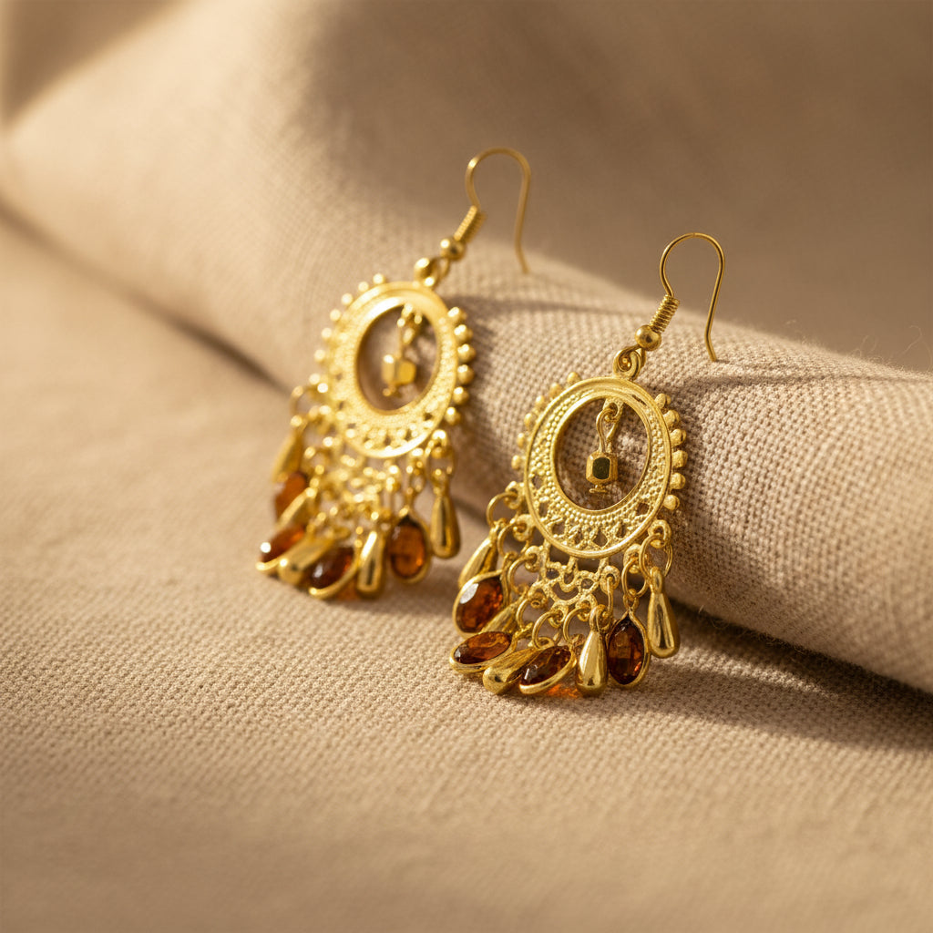 Boucles d'oreilles mandala marron