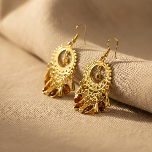 Boucles d'oreilles mandala marron