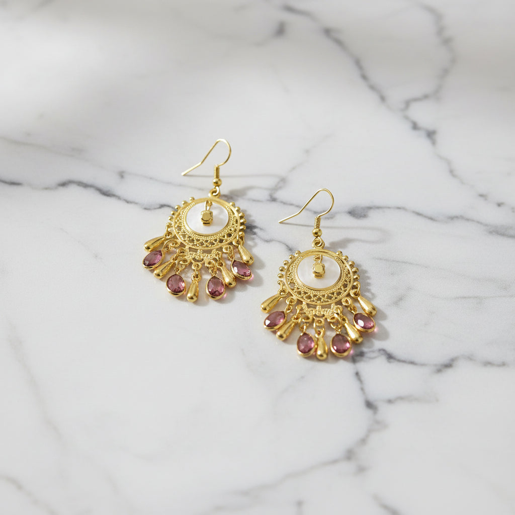 Boucles d'oreilles mandala-violet