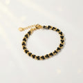 Bracelet agate noire perles de rocaille