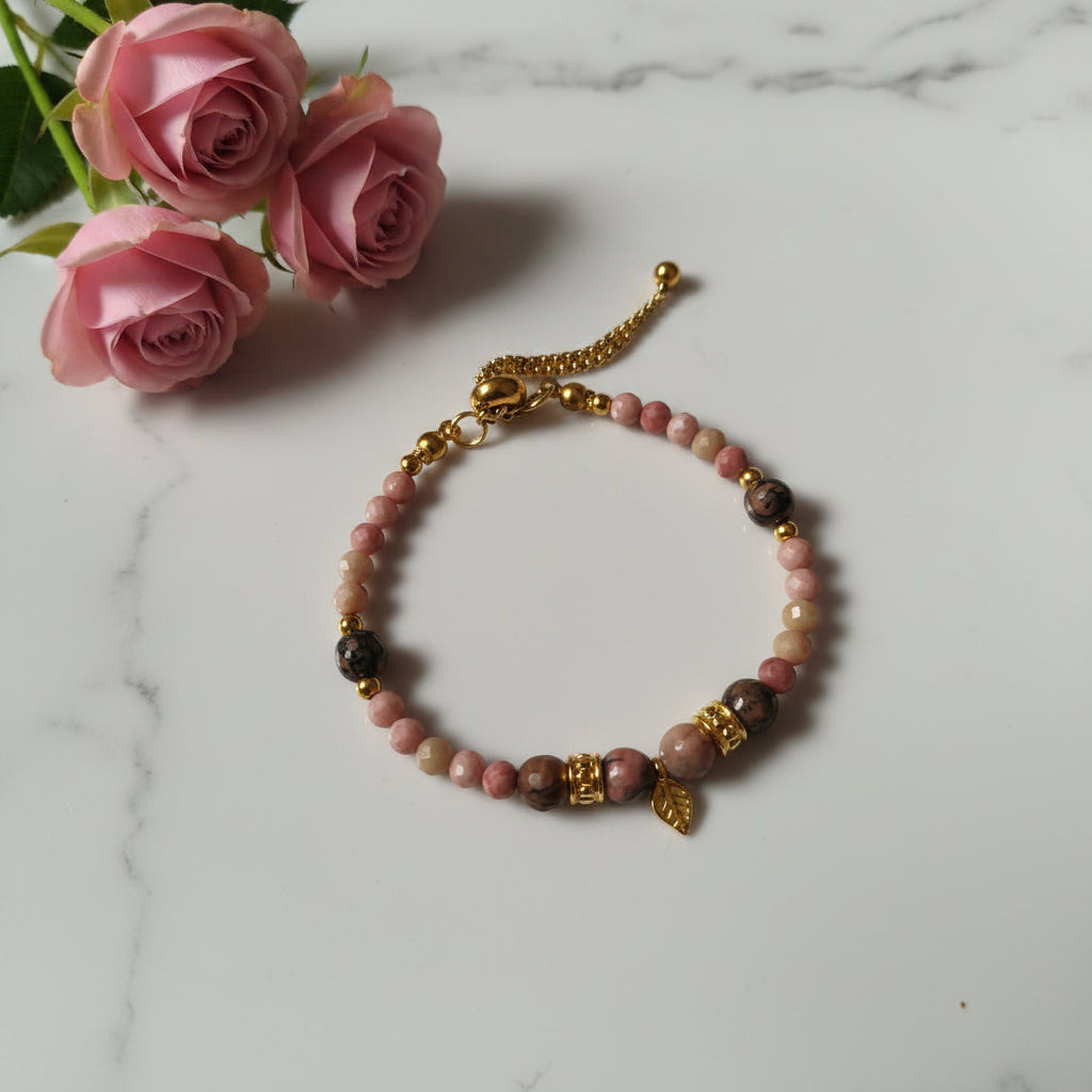 Bracelet artisanal rhodonite de Madagascar