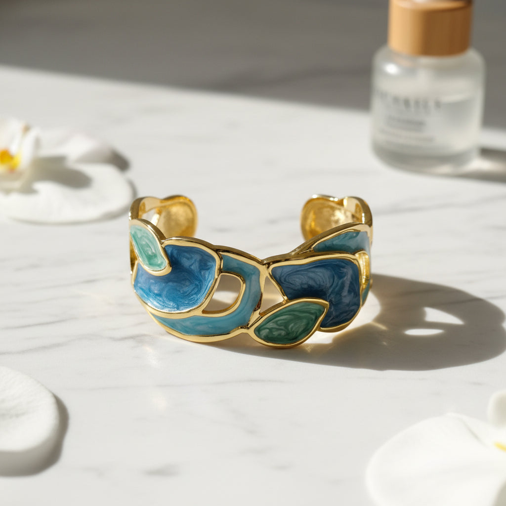 Bracelet jonc bleu azur