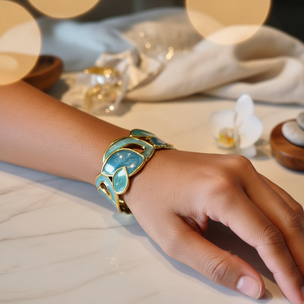 Bracelet jonc bleu
