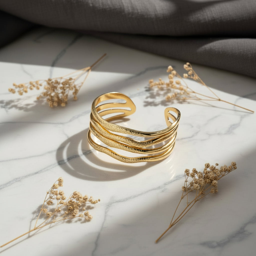 Bracelet manchette en acier inoxydable