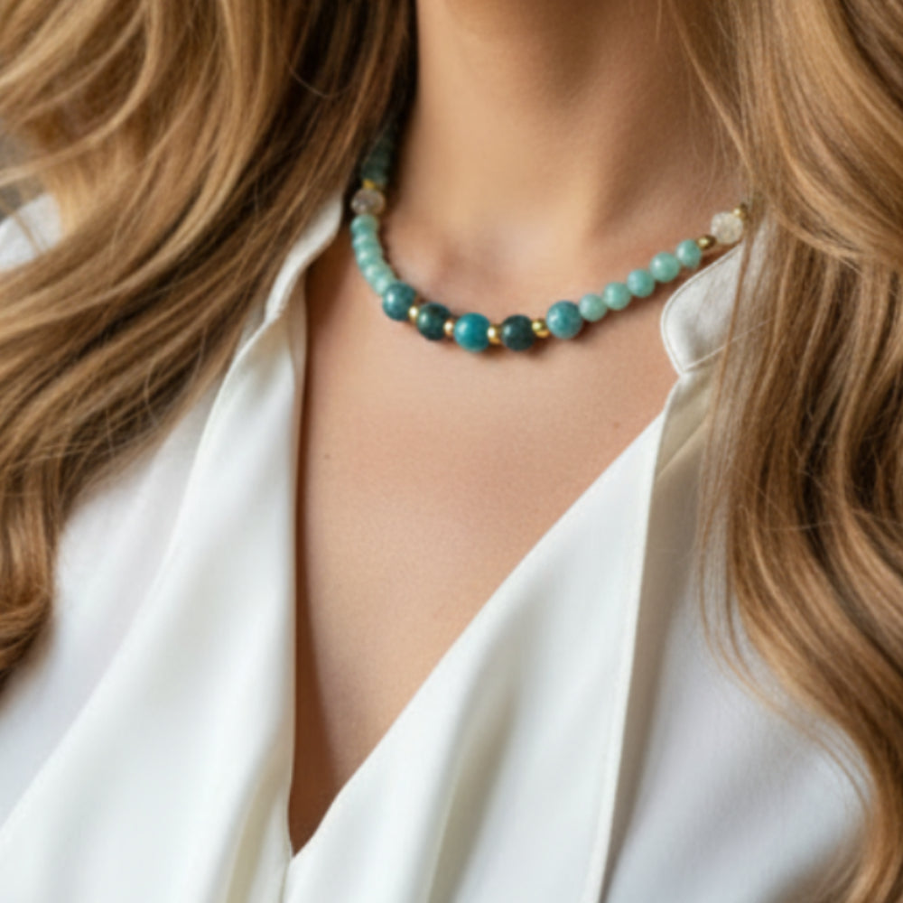 Collier apatite et amazonite