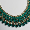 Collier kaveri tressé vert
