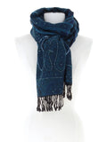 Foulard Tamerlan laine bleu - Vue d'ensemble