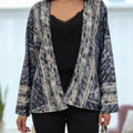 Kimono court artisanal bleu