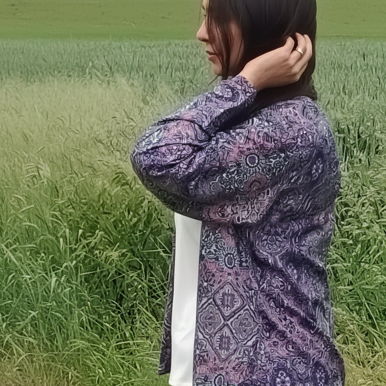 Kimono en soie indigo