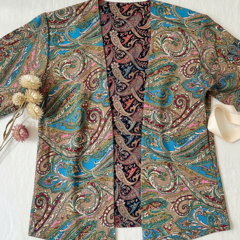 Kimono réversible paisley