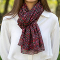 foulard rouge coton liberty imprimé floral 