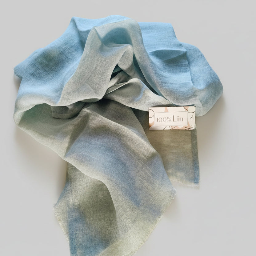 Foulard 100% lin couleur gris perle pour homme et femme