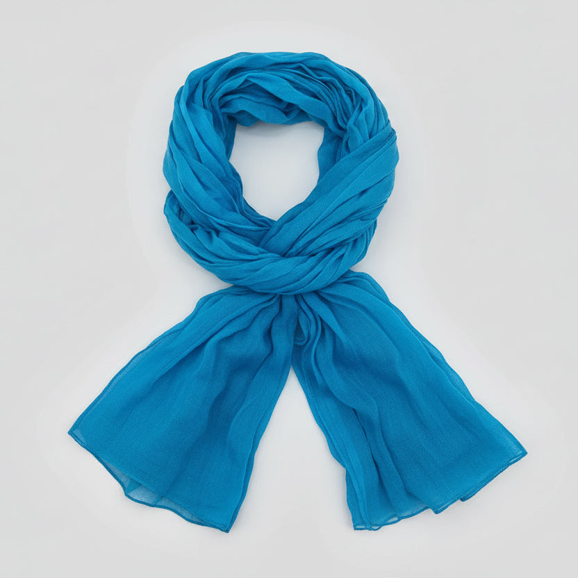 Foulard paréo coton uni couleur turquoise 
