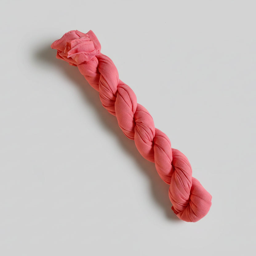 Foulard coton uni couleur papaye twisté