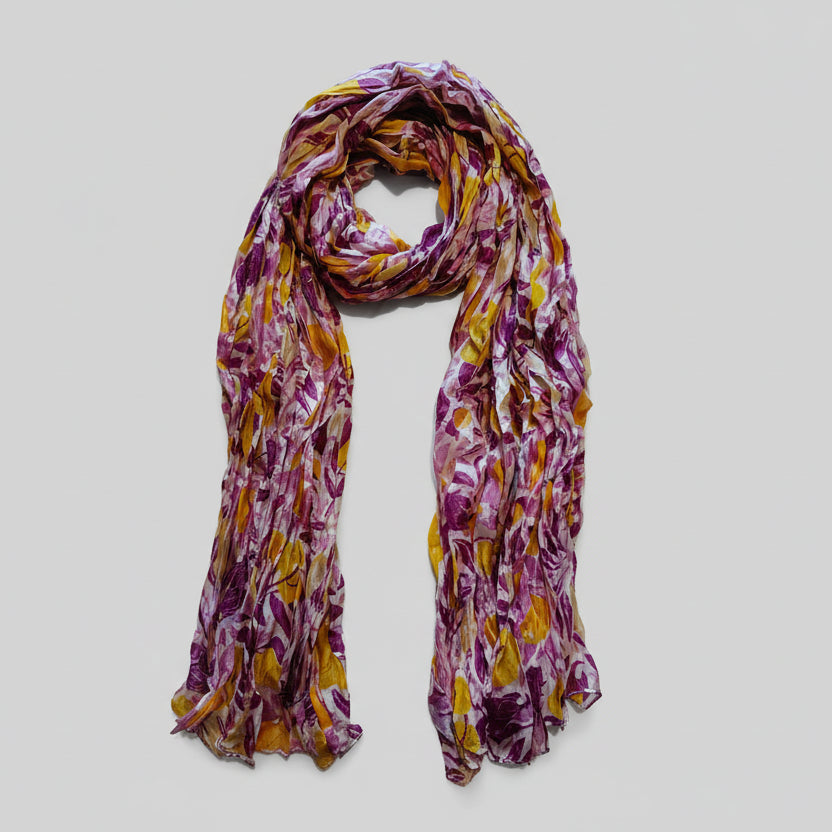 Foulard 100% soie couleur violet et fuschia