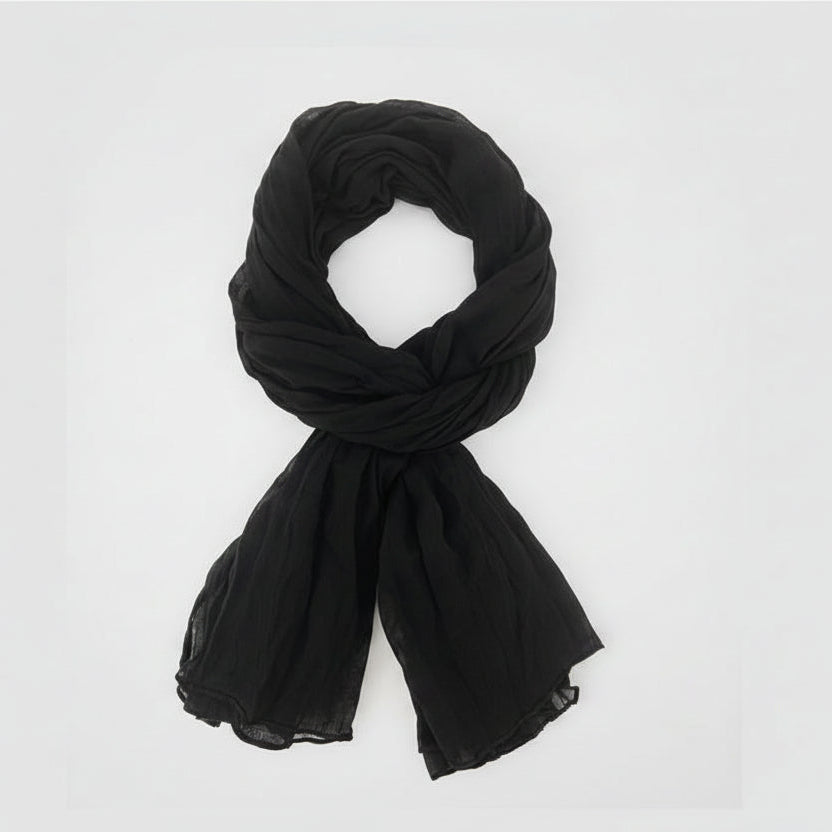 Foulard coton uni noir certifié AZO free