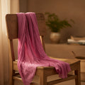 Foulard coton uni rose cachemire